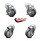 Service Caster 4 Inch Thermoplastic Rubber Wheel Swivel Bolt Hole Caster Set with 2 Brake SCC SCC-BH20S414-TPRB-2-TLB-2 - alternate 1